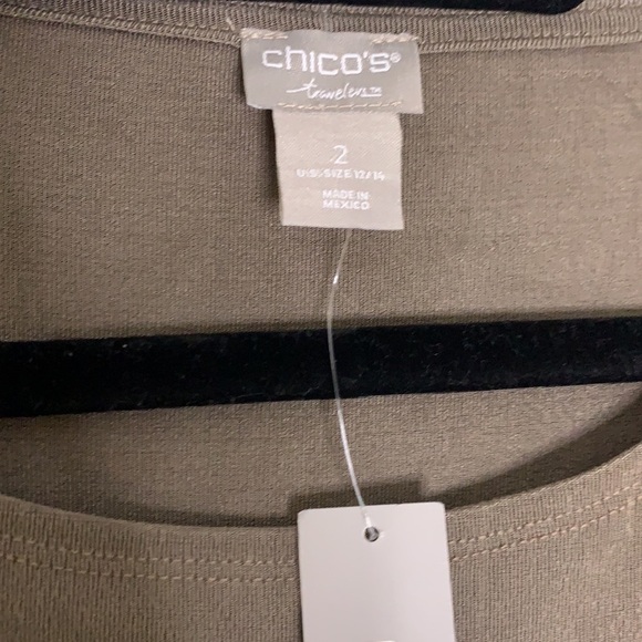New with tags Chico’s travelers buckle tie long sleeve deep taupe 12 - Picture 4 of 5